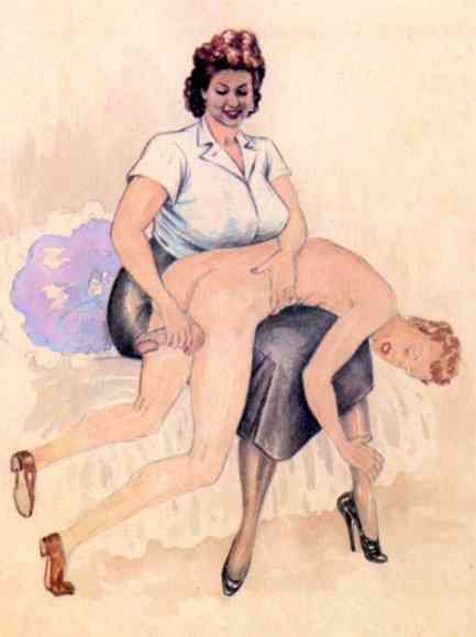 mature spanking art