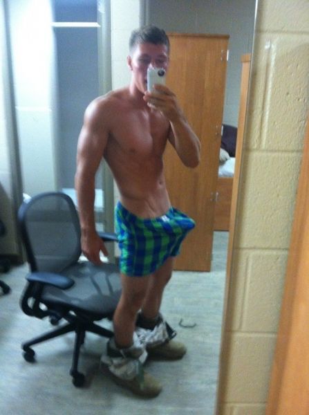 gay men bulge gym shorts