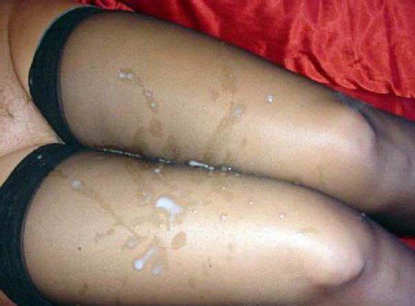 stockings cum dripping down