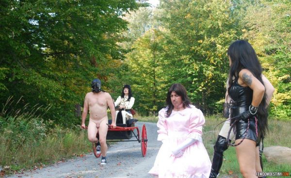 outdoor femdom tied nude