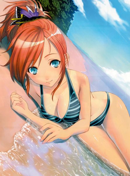 sexy anime redhead bikini