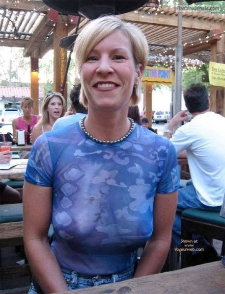 mature braless sheer