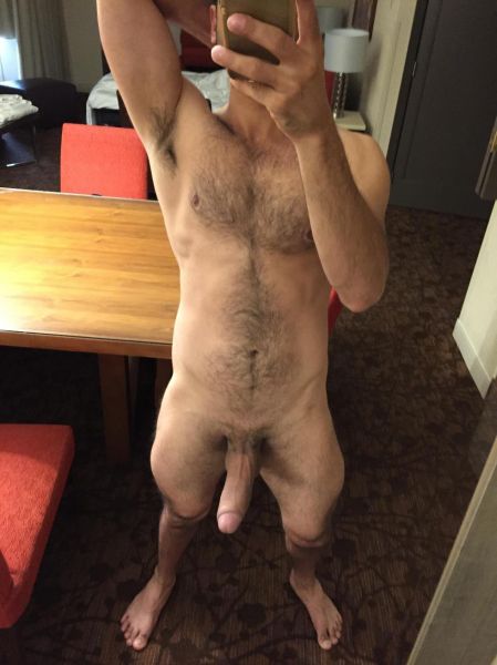 naked hung hairy man