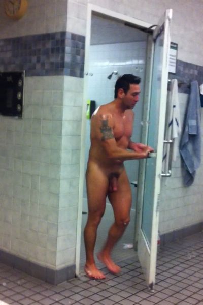 nude men shower boner