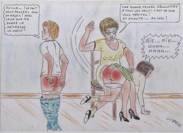 butt spanking art