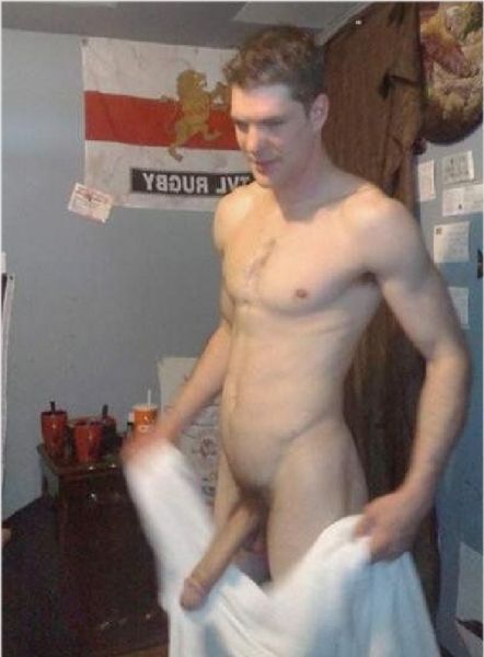 naked male stroking