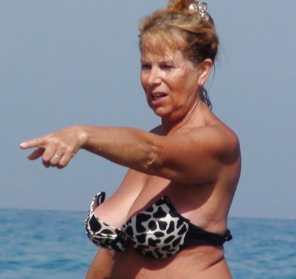 hot busty mature beach