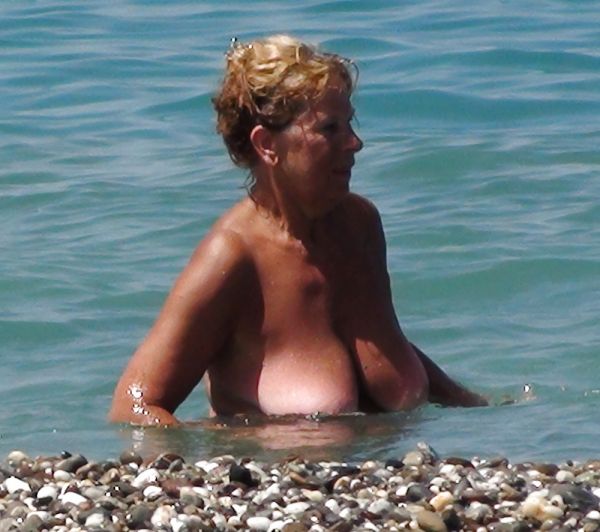 mature busty beach