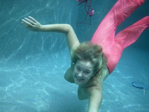 hairy naked underwater