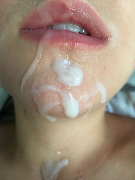 licking cock with cum in mouth