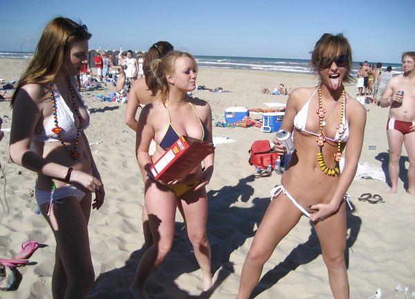 busty tits at beach