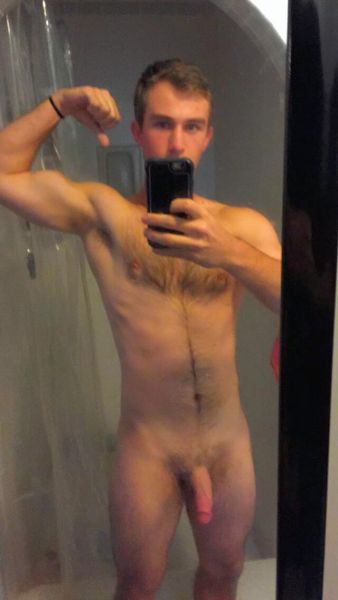 straight guy hairy cock selfie