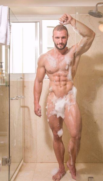 nude men shower gif
