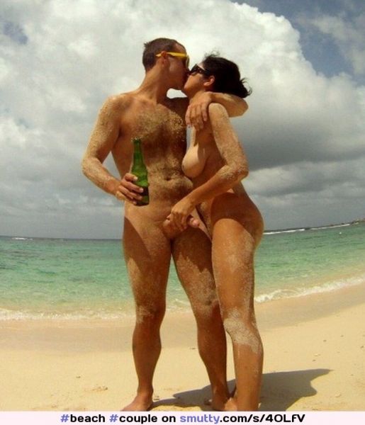 nude beach boner couple cum