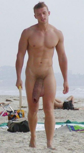 naked men nude beach boner