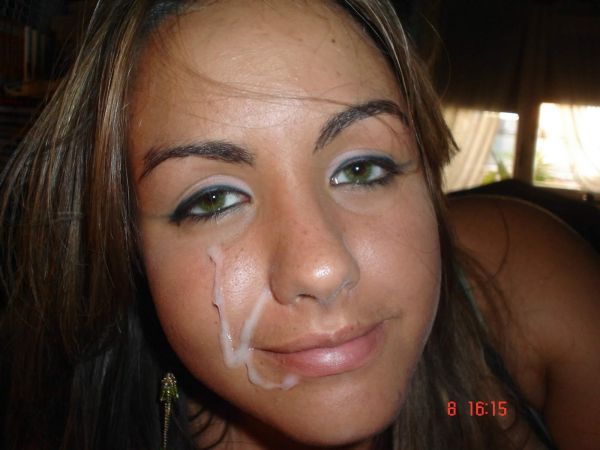 amateur cum facial up close face