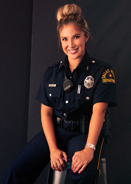 female cop smoking