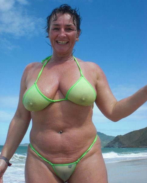 curvy mature see through bikini