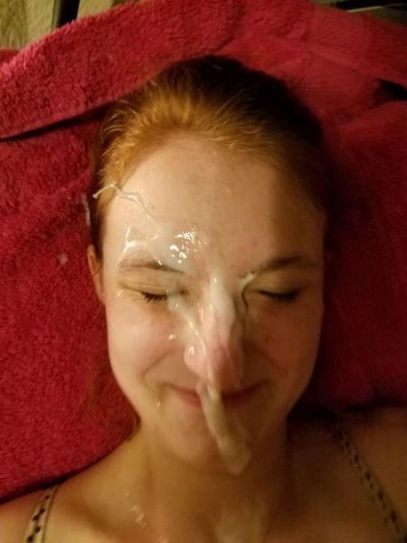 redhead cum on face