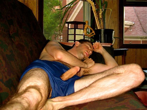 peeking out from shorts