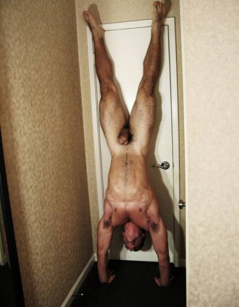 men standing with hard erections
