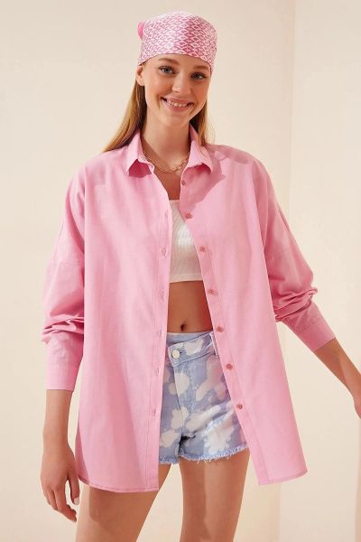 denim and company pink button down shirt