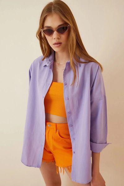 bright pink button down shirt