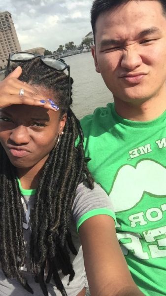 a handsome china man and a black woman