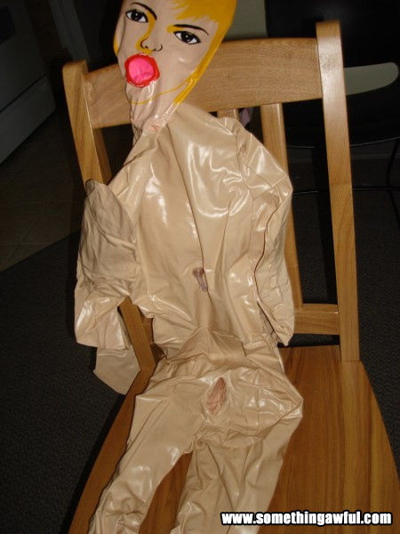 blowing up a blow up doll