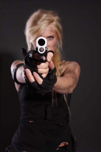 woman with gun photography