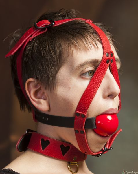 women in harness bridle bit