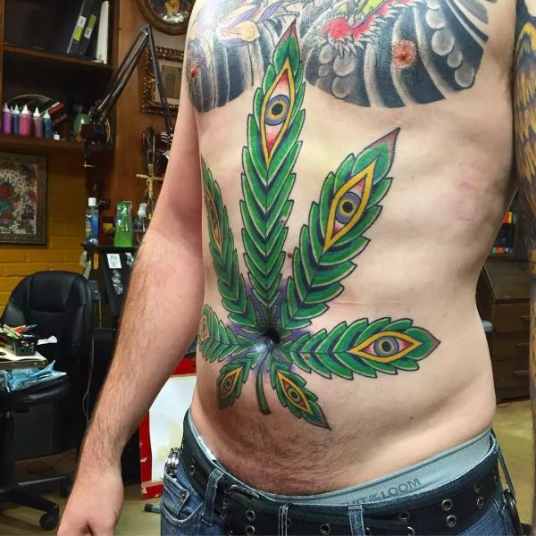 pot leaf tattoo design