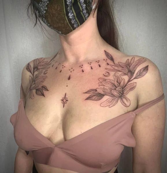 back of shoulder tattoo