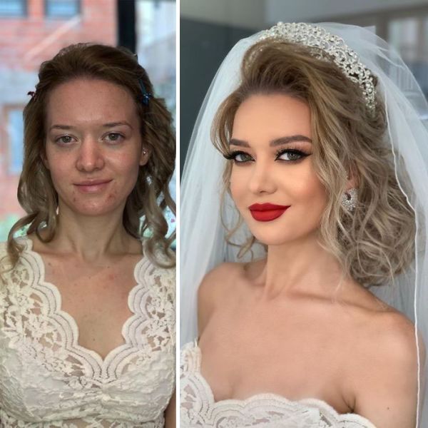 bride getting ready dress
