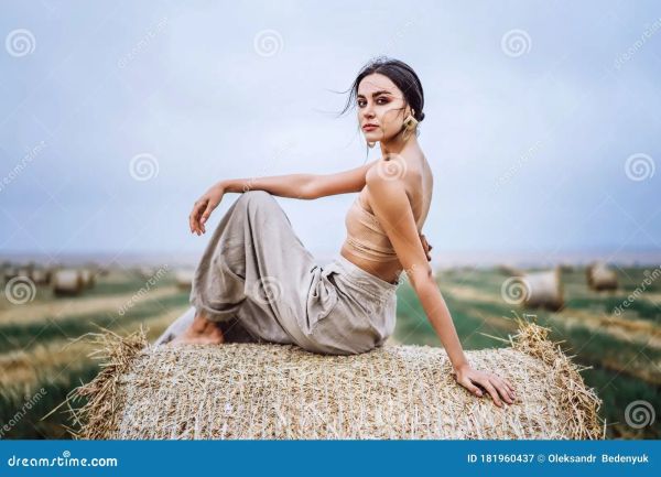country girl overalls hay