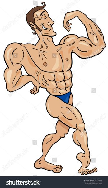cartoon man lifting weights