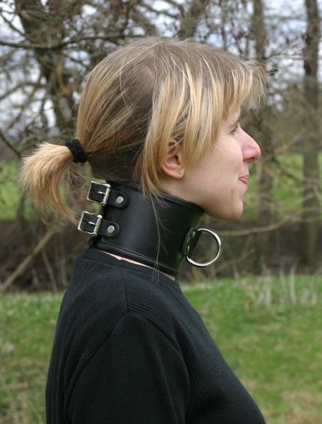 woman wearing collar