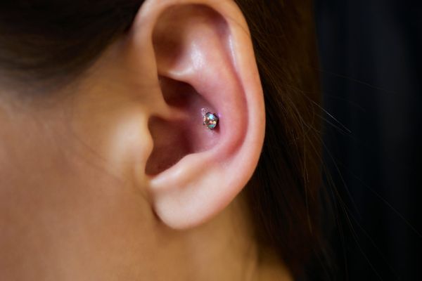 fresh conch piercing