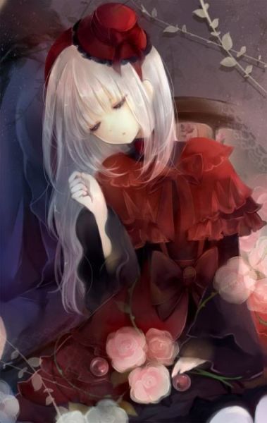 cute anime girl with camera