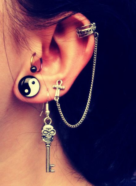 cute industrial piercing