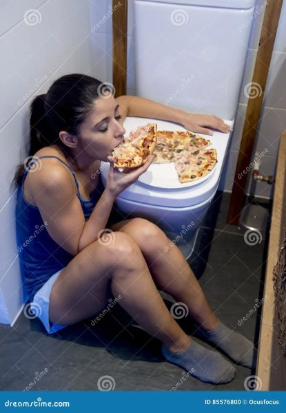 woman sick toilry