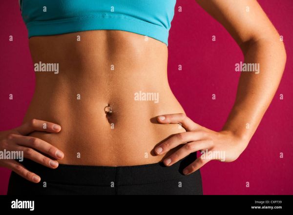 flat stomach woman