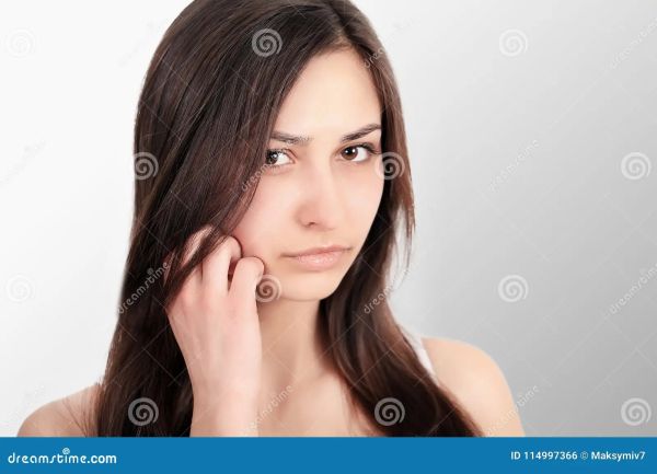 pained female face