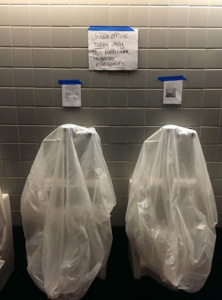 urinal unisex bathroom