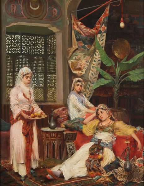 paintings of desert harem