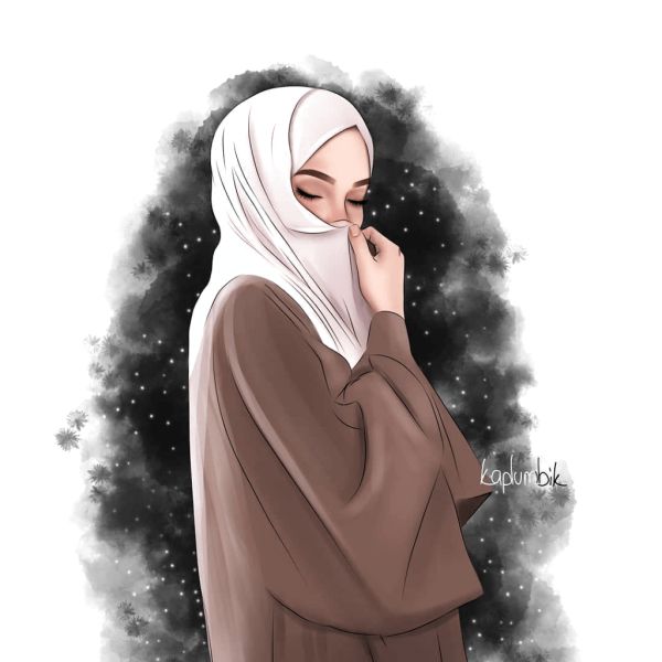 hijab girl cartoon pic