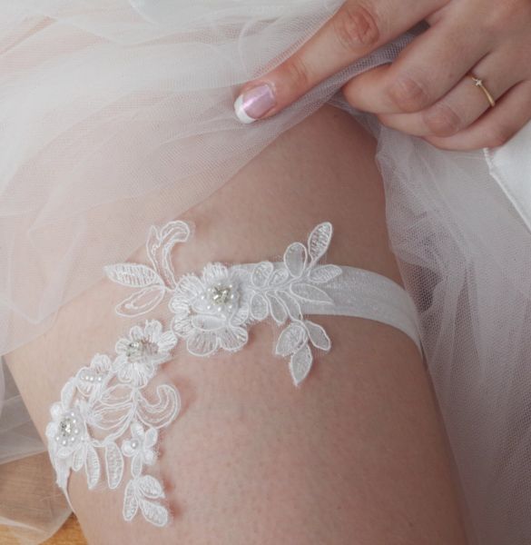 black lace garter dress