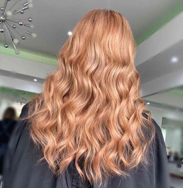 strawberry blonde with platinum highlights