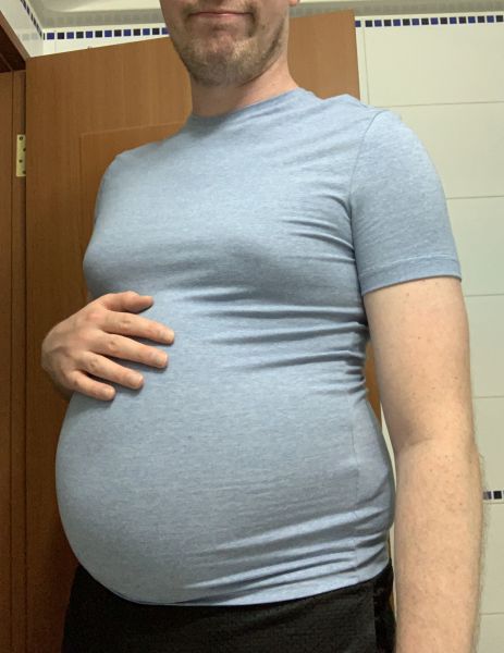 picture of fat beer belly man smoking cigar
