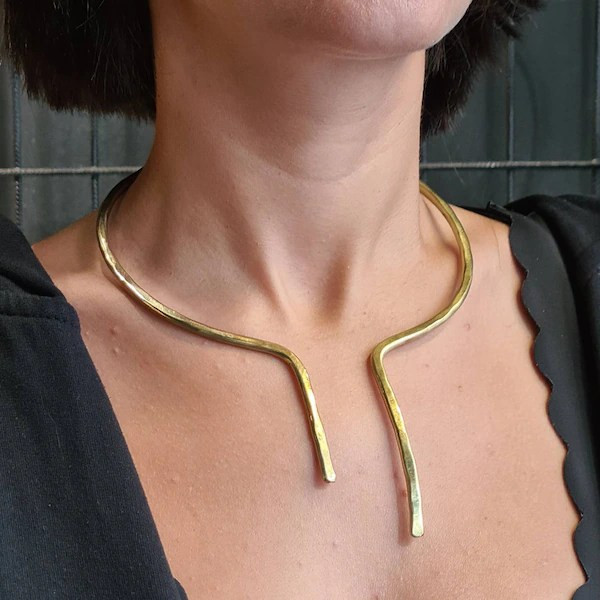 metal wrist cuffs neck
